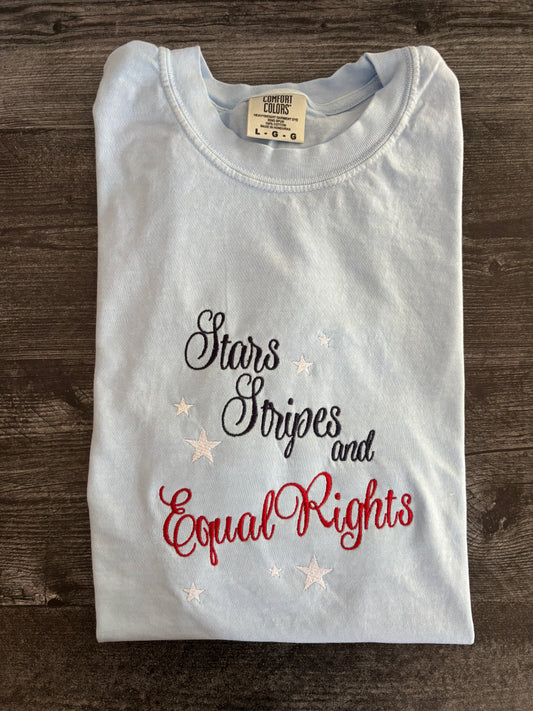 Stars, Stripes, and Equal Rights Short Sleeve - Hydrangea