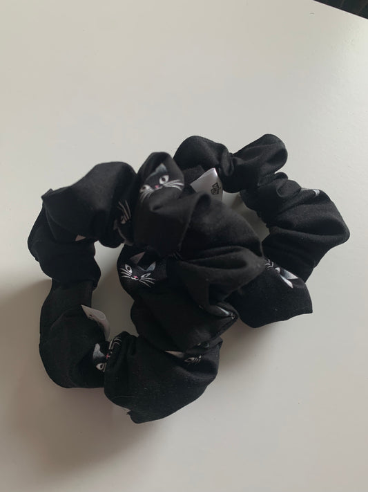 Black Cats - Cotton Scrunchie
