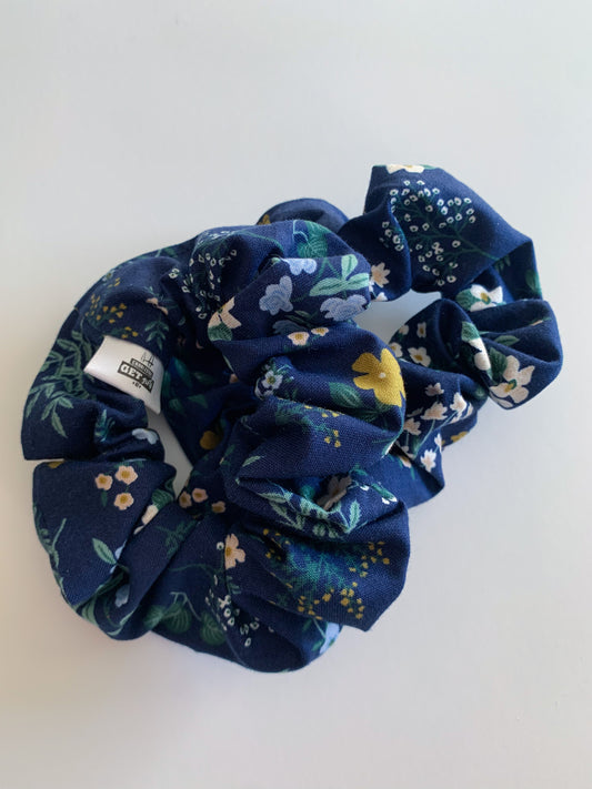 Hawthorne Navy - Cotton Scrunchie