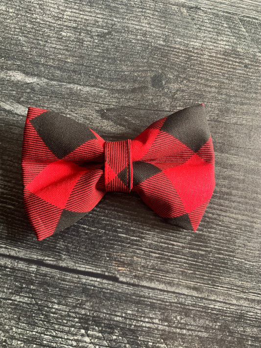Red and Black Buffalo Check - Pet Bow Tie