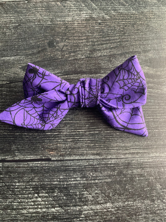 Spiderwebs on Purple - Hair Bows