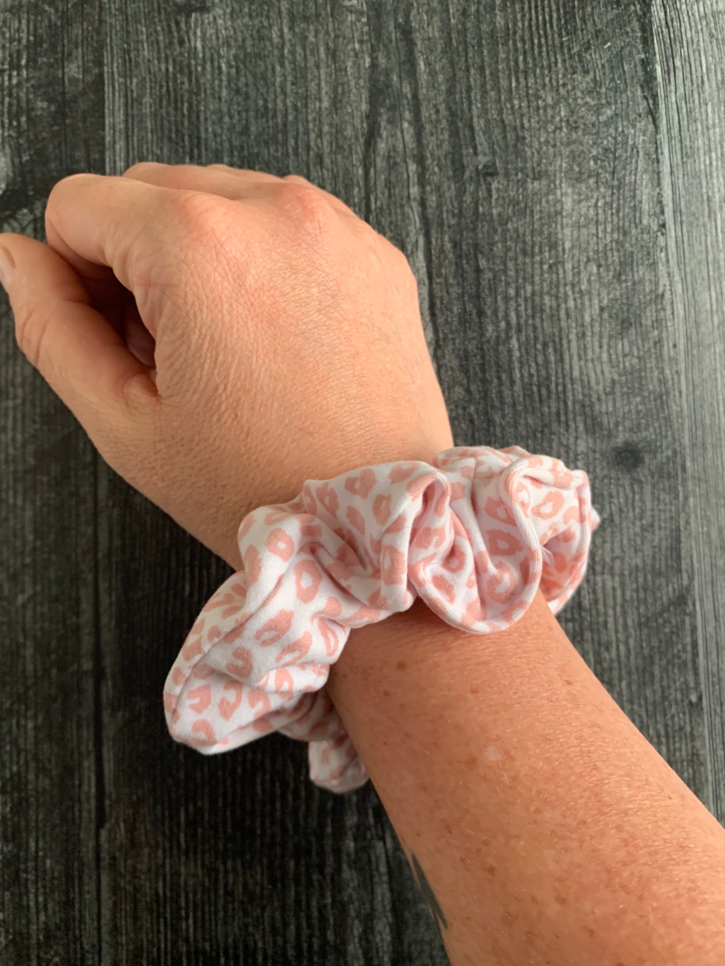 Pink Animal Print - Knit Scrunchie