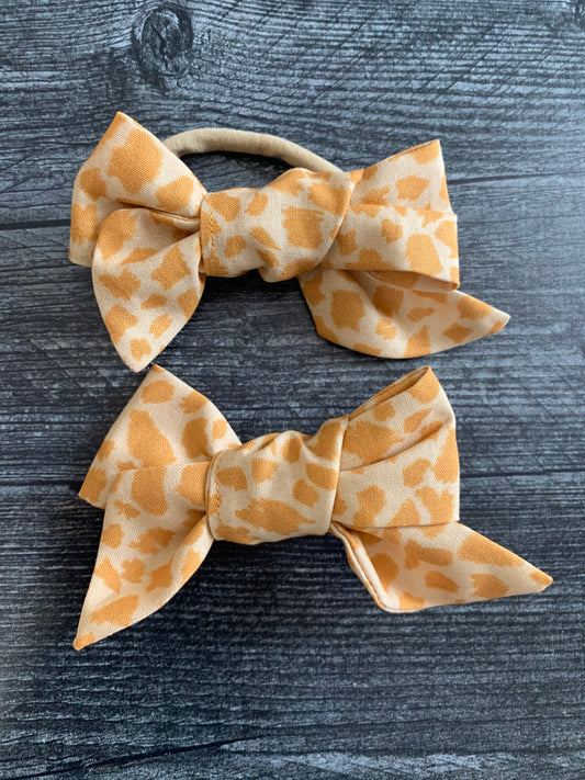 Giraffe Print - Hair Bows