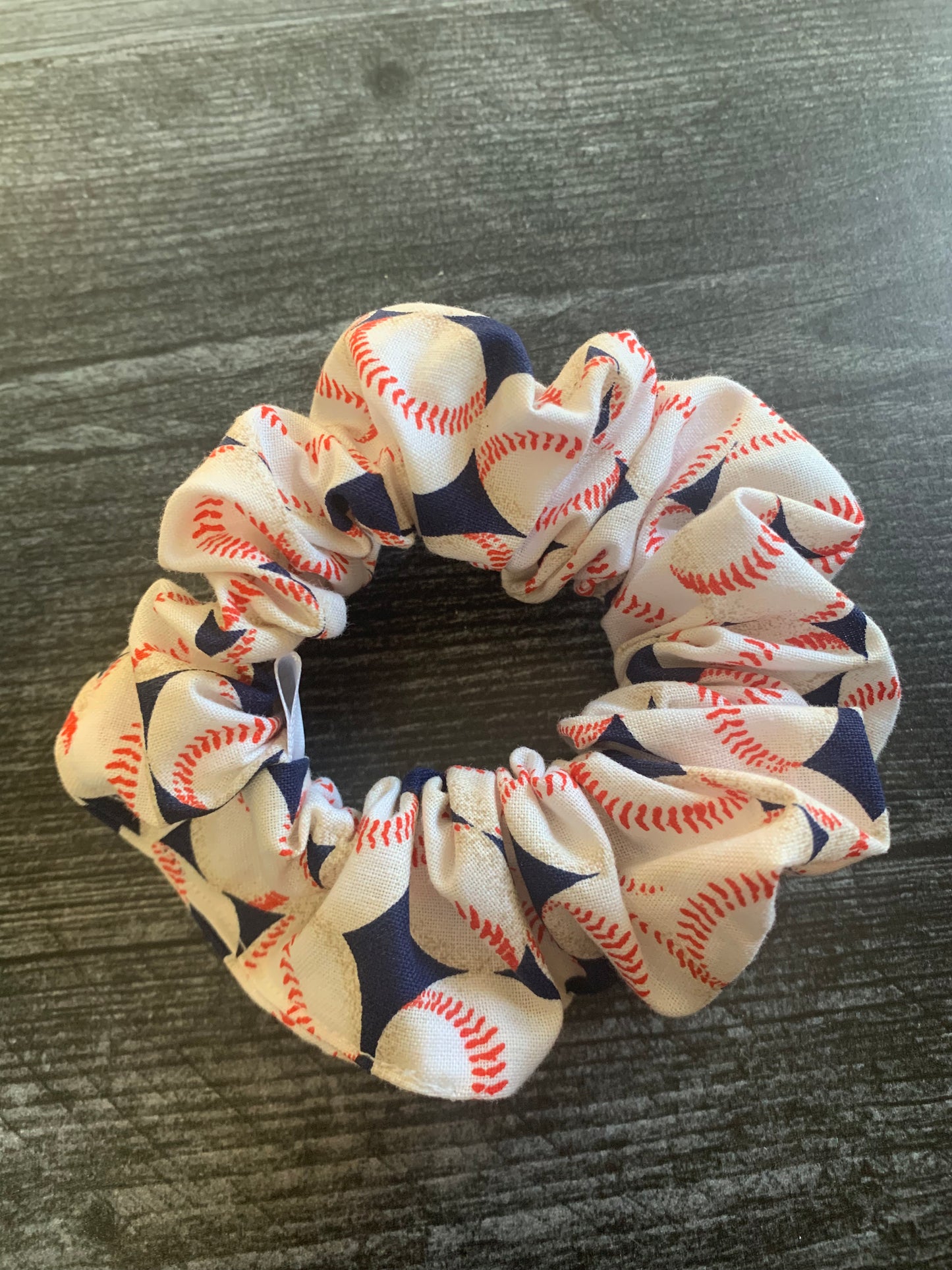 Baseballs on Navy - Cotton Scrunchie