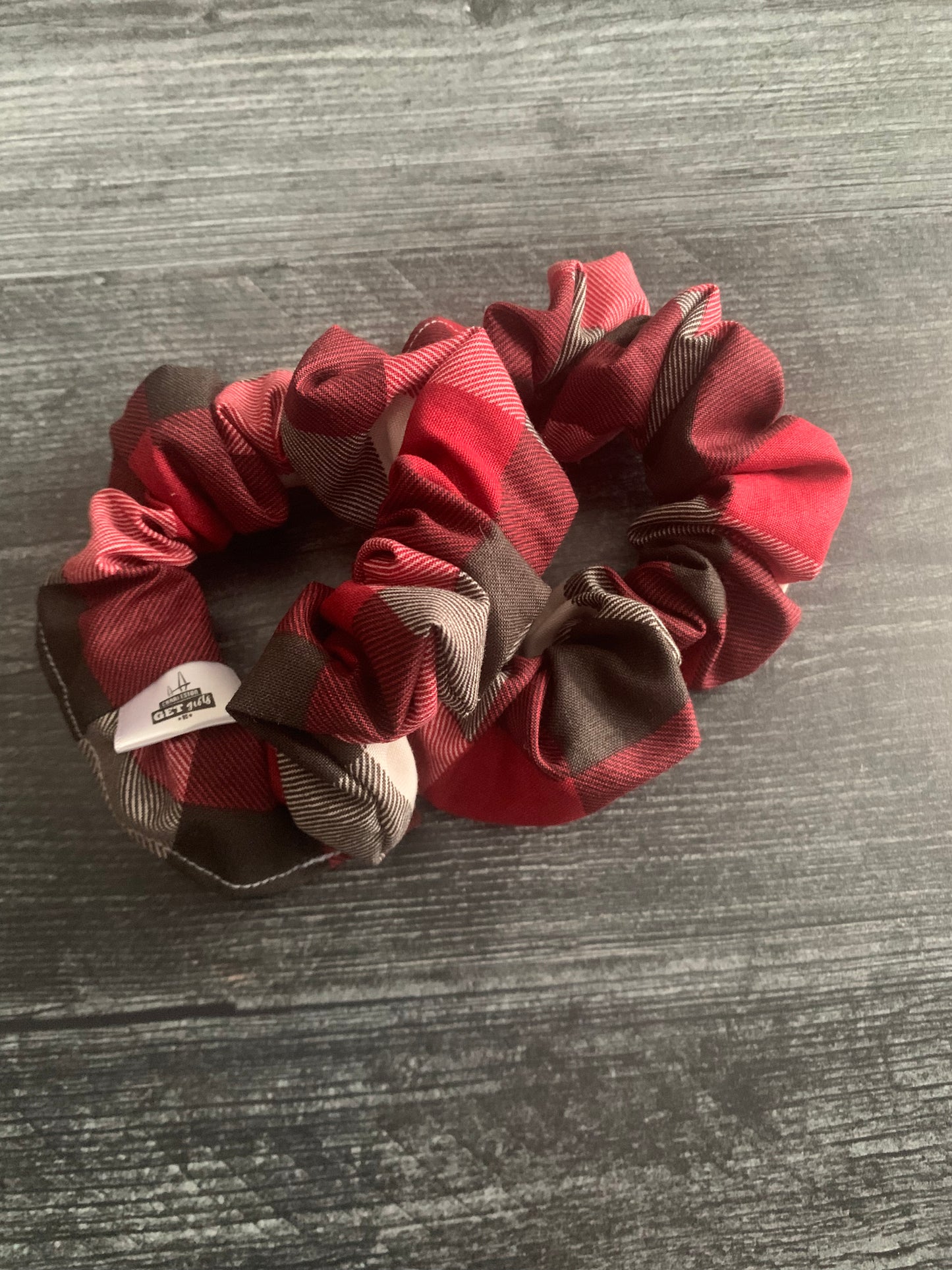 Red, Black, and White - Cotton Scrunchie