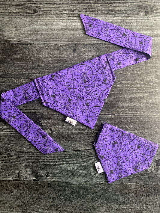 Spiderwebs on Purple - Pet Bandana