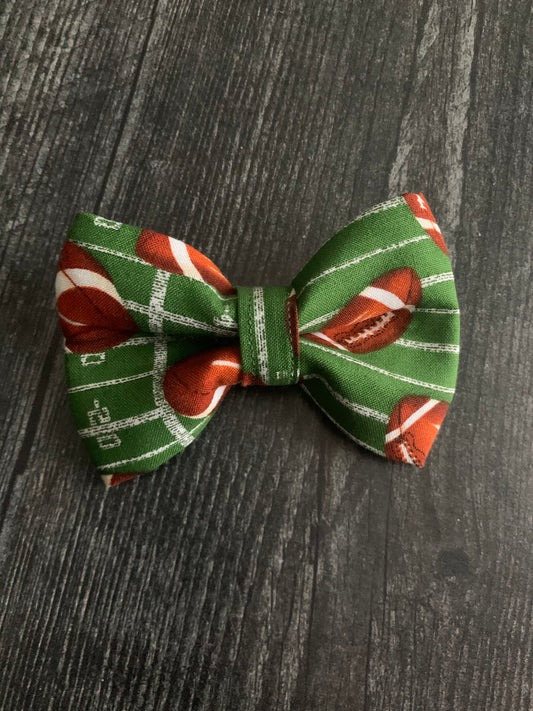 Footballs on Green - Pet Bow Tie