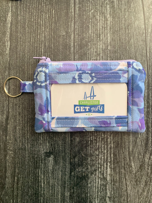 Violet Floral - Lanyard/Keychain Wallet