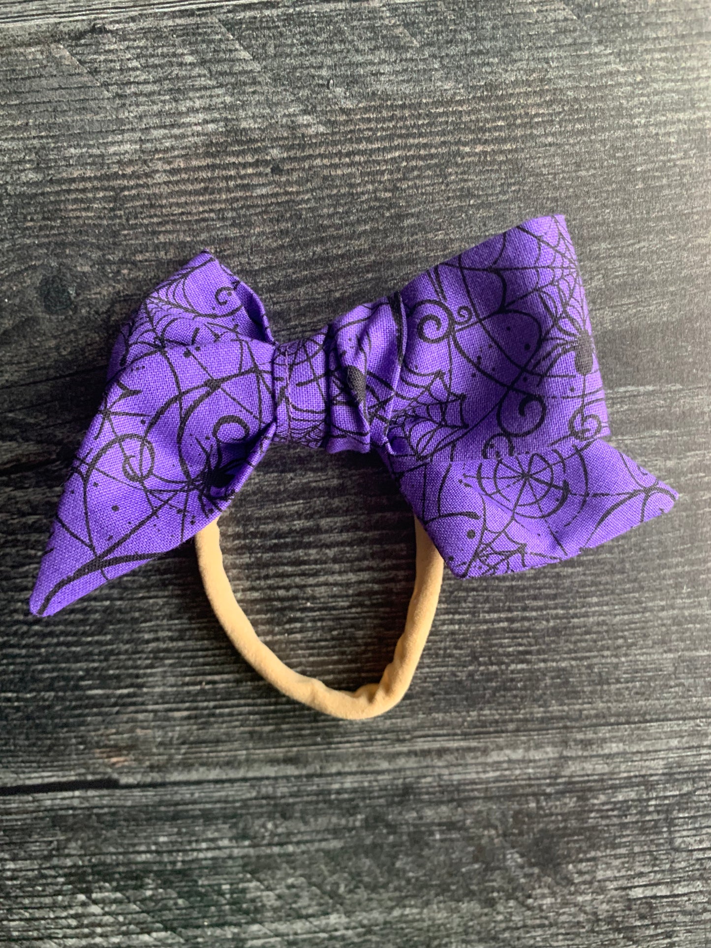 Spiderwebs on Purple - Hair Bows
