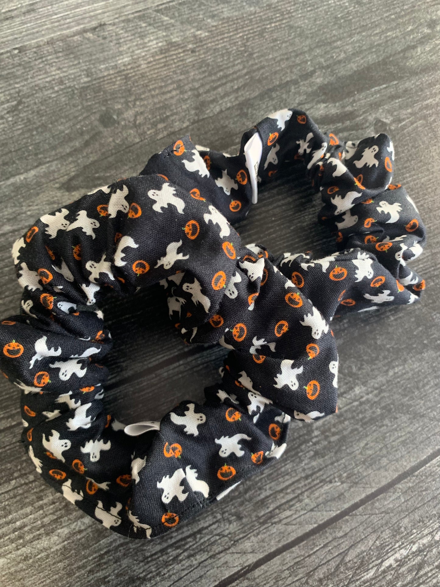 Pumpkins and Ghosts - Cotton Scrunchie