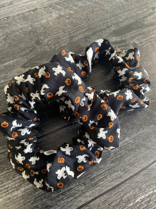 Pumpkins and Ghosts - Cotton Scrunchie
