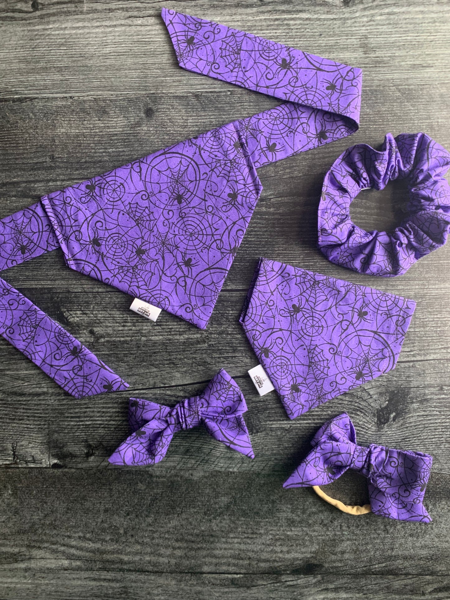 Spiderwebs on Purple - Hair Bows