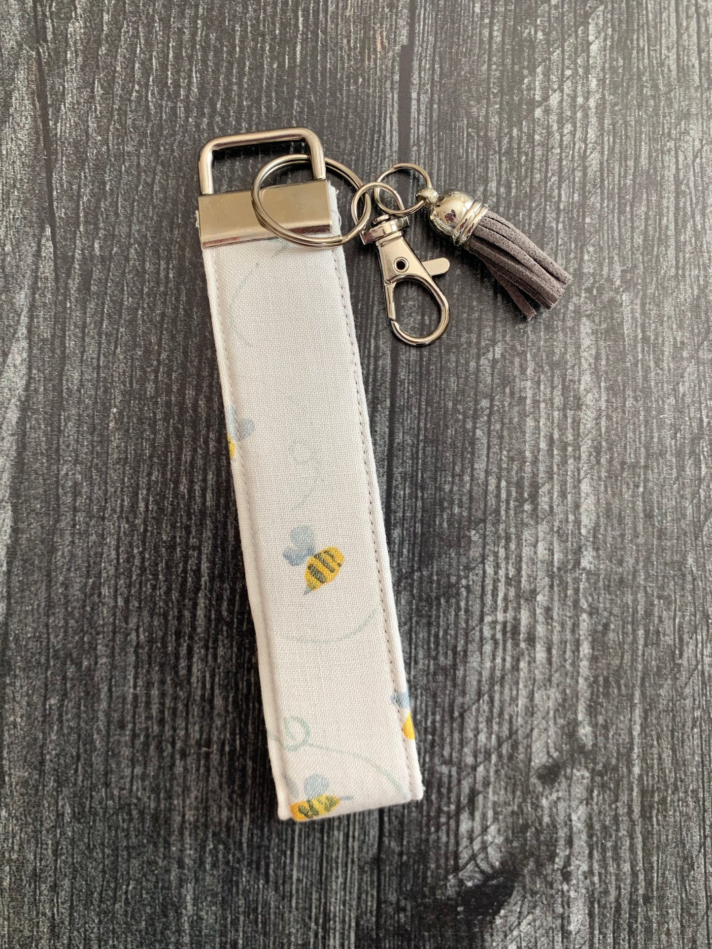Bees on White - Keychain