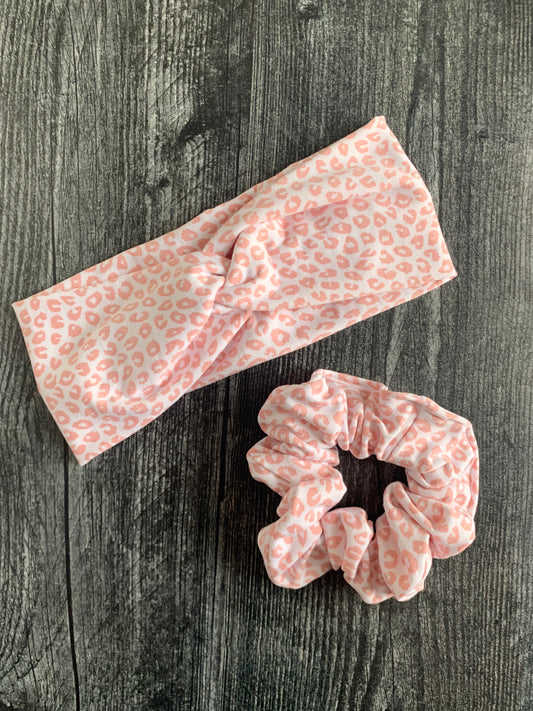 Pink Animal Print - Twisted Knit Headbands