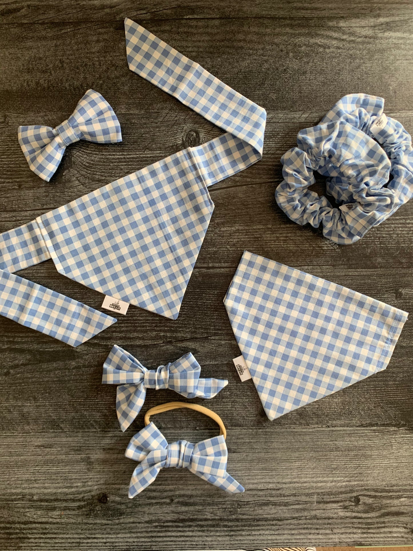 Baby Blue Gingham - Pet Bandana