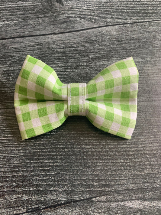 Light Green Gingham - Pet Bow Tie