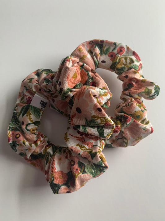 Petite Garden Party Rose - Cotton Scrunchie