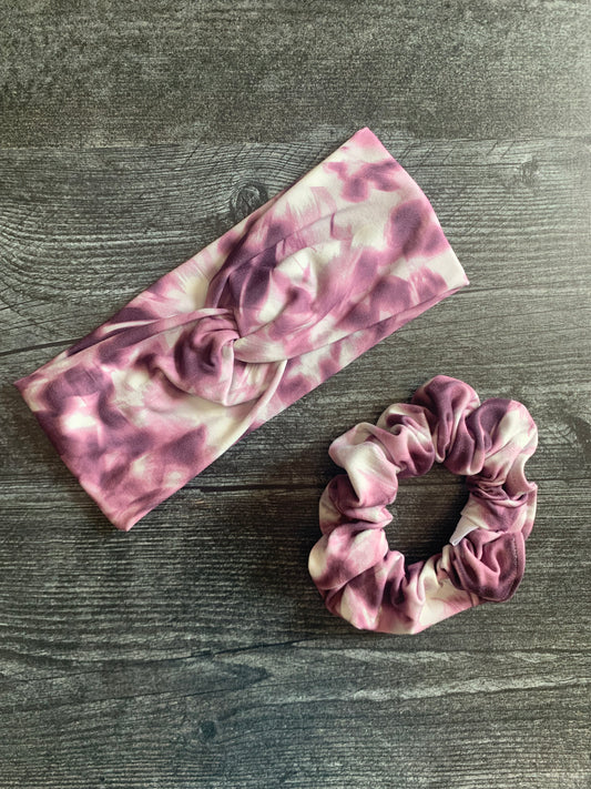Purple Tie-Dye - Twisted Knit Headbands