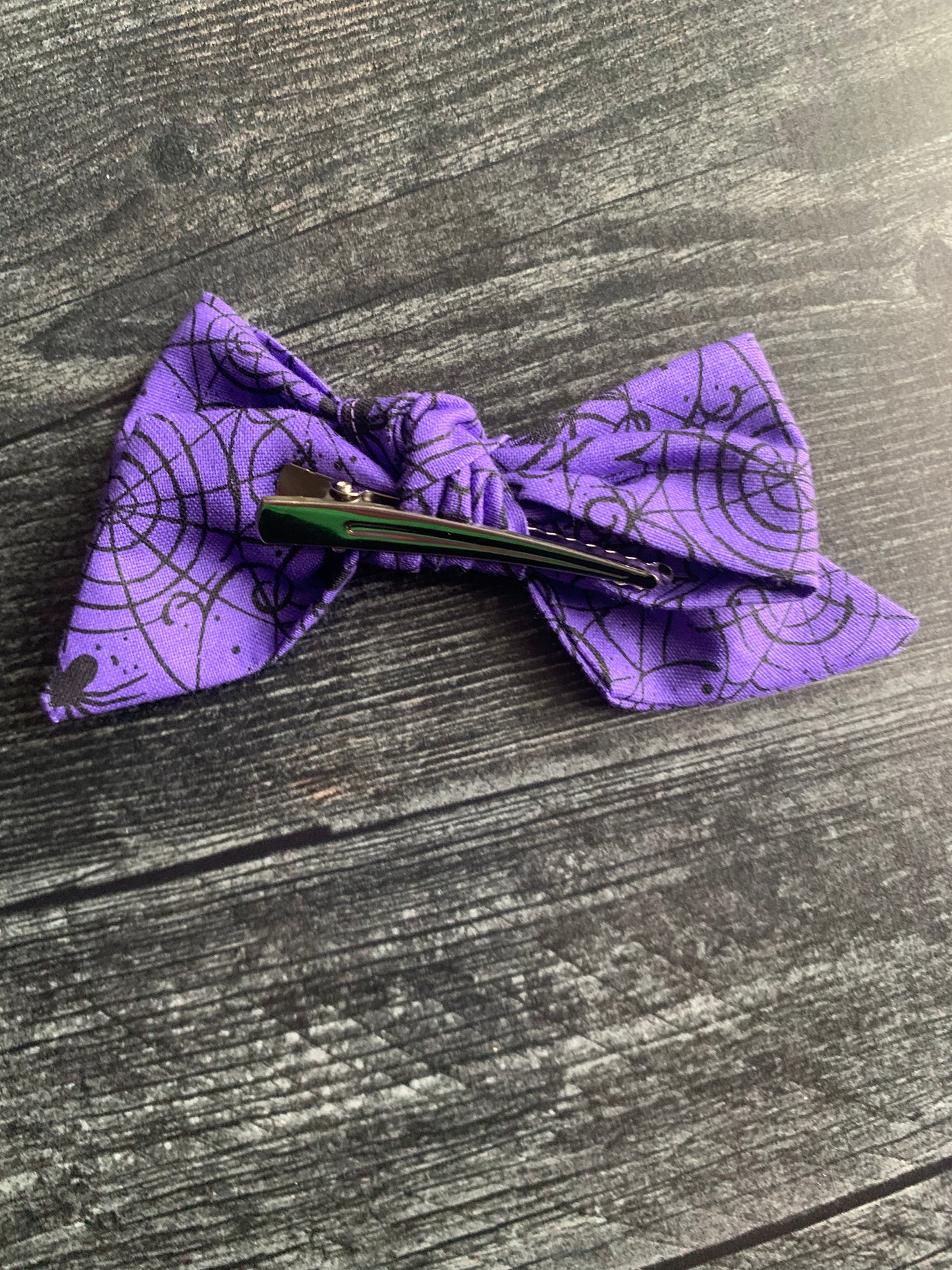 Spiderwebs on Purple - Hair Bows