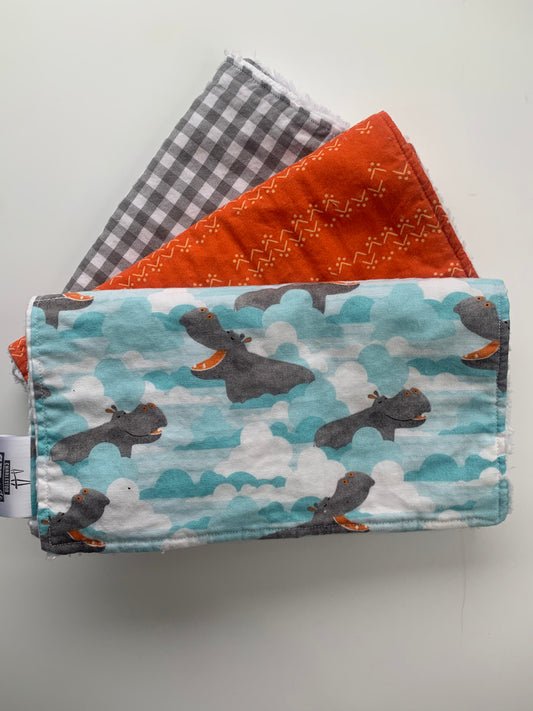 Hippos - Burp Cloth Set